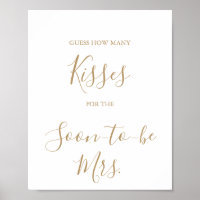 Minimalistisches Gold Guess für das Kisses Game Si