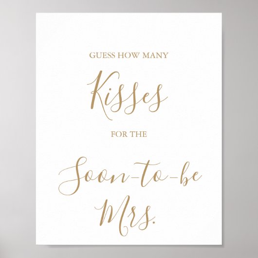 Minimalistisches Gold Guess für das Kisses Game Si Poster (Vorne)
