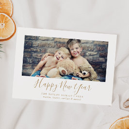 Minimalistisches Gold Happy New Year Landscape Fot Feiertagskarte