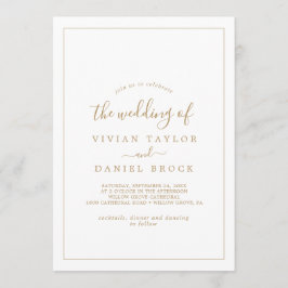 Minimalistisches Gold - Hochzeit von Einladung