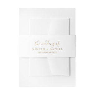 Minimalistisches Gold - Hochzeit von Einladungsbanderole