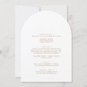 Minimalistisches Gold in einer einfachen Bogenhoch Einladung (Rückseite)