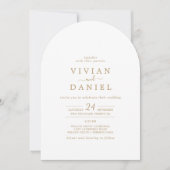 Minimalistisches Gold in einer einfachen Bogenhoch Einladung (Vorderseite)