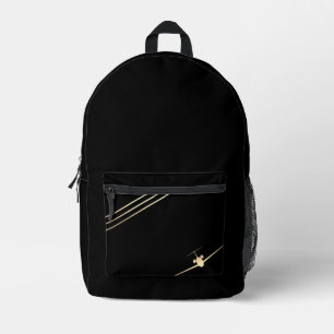 Minimalistisches Gold Jet-Backpack Bedruckter Rucksack