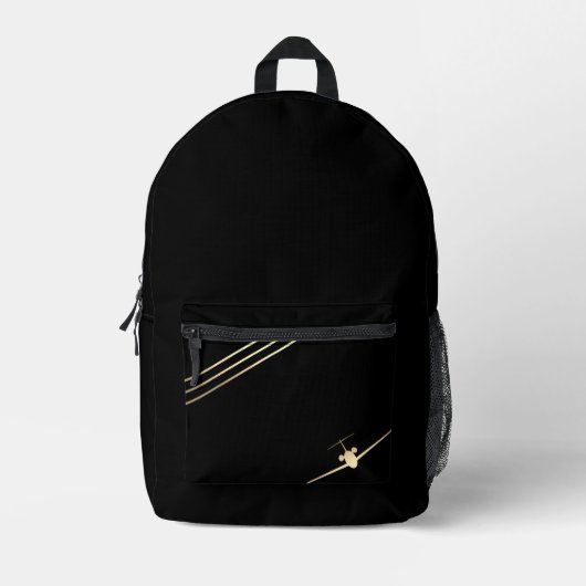 Minimalistisches Gold Jet-Backpack Bedruckter Rucksack (Vorderseite)