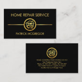 Minimalistisches Gold-Line-Konstruktionstool Visitenkarte (Vorne/Hinten)