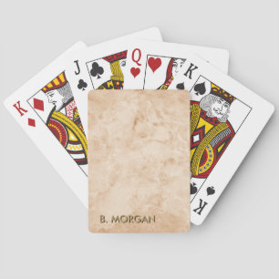 Minimalistisches Gold-Marmor-Monogramm Spielkarten