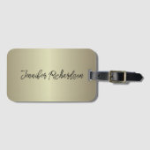 Minimalistisches Gold Metallic Moderne Extravagant Gepäckanhänger (Vorderseite (Horizontal))