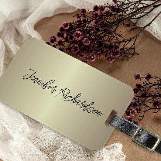 Minimalistisches Gold Metallic Moderne Extravagant Gepäckanhänger