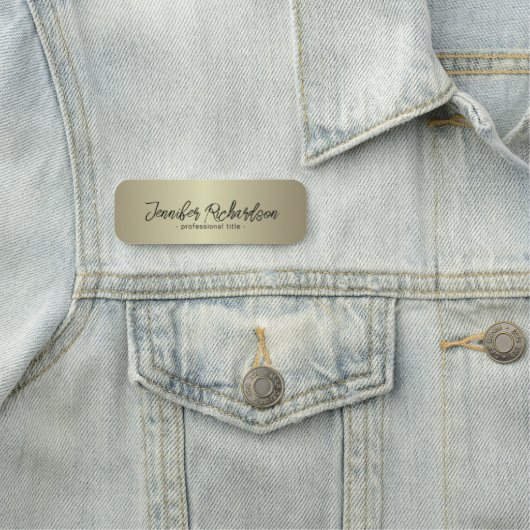 Minimalistisches Gold Metallic Moderne Extravagant Namensschild (Beispiel)