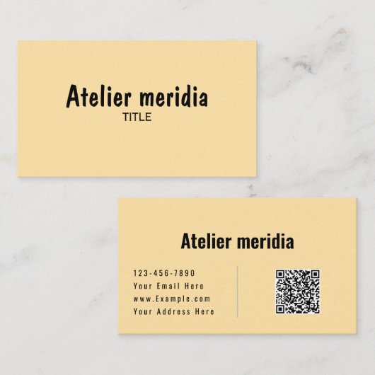 Minimalistisches Gold mit QR-Code Visitenkarte (Vorne/Hinten)