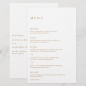 Minimalistisches Gold Modern Wedding Menu (Vorne/Hinten)
