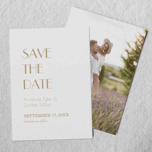 Minimalistisches Gold Moderner Deko Hochzeiten Bac Save The Date