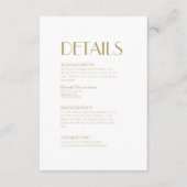 Minimalistisches Gold Modernes Art Déco Hochzeitsd Begleitkarte (Vorderseite)