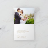 Minimalistisches Gold Modernes Art Deco Hochzeitsf Dankeskarte (Innenseite)