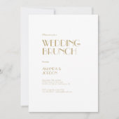 Minimalistisches Gold Modernes Art Deco Hochzeitsf Einladung (Vorderseite)
