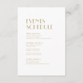 Minimalistisches Gold Modernes Art Deco Hochzeitsp Begleitkarte (Vorderseite)