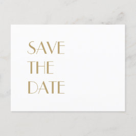 Minimalistisches Gold Modernes Art Deco Hochzeitst Ankündigungspostkarte