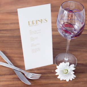 Minimalistisches Gold Modernes Art Déco Menü für H Menükarte