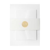 Minimalistisches Gold Monogram Ivory Wedding Bly B Einladungsbanderole (Vorderseite Beispiel)
