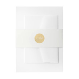 Minimalistisches Gold Monogram Ivory Wedding Bly B Einladungsbanderole