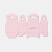 Minimalistisches Gold Monogram Name Script Rosa Geschenkschachtel (Ungefaltet)