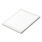 Minimalistisches Gold-Monogramm mit zwei Rändern Notizblock (Rotiert)