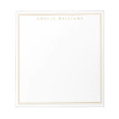 Minimalistisches Gold-Monogramm mit zwei Rändern Notizblock (Vorderseite)