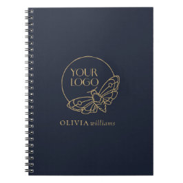 Minimalistisches Gold Navy Blue Einfaches Beruflic Notizblock