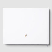 Minimalistisches Gold Personalisiert Monogram Wedd Gästebuch (Rückseite)