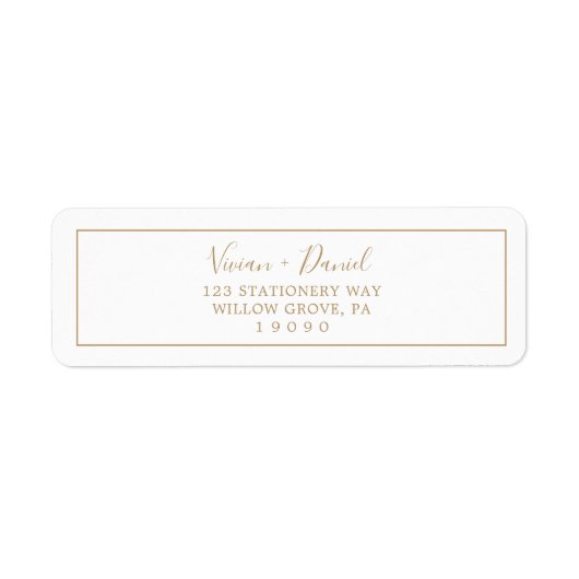 Minimalistisches Gold-Rücksendeadresse (Vorne)