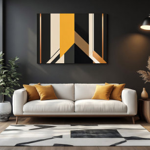Minimalistisches Gold-Schwarz-Beige-Ästhetik-Desig Leinwanddruck