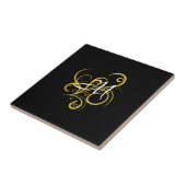 Minimalistisches Gold-Schwarz-Monogramm Fliese (Seite)
