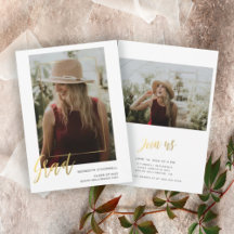 Minimalistisches Gold Script 2 Foto Abschluss