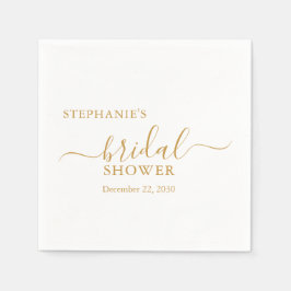 Minimalistisches Gold Script-Brautparty Serviette
