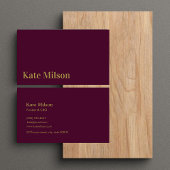Minimalistisches Gold Script & Burgund Beruflich Visitenkarte