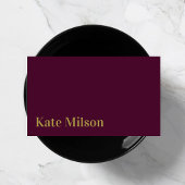 Minimalistisches Gold Script & Burgund Beruflich Visitenkarte
