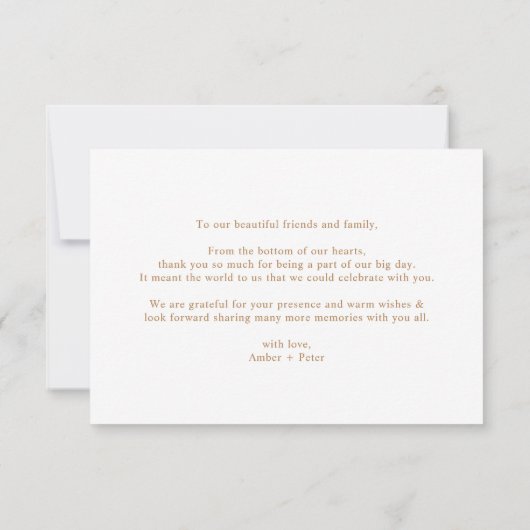 Minimalistisches Gold Script Dankeschön Karten (Rückseite)