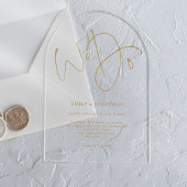 Minimalistisches Gold Script, das wir bei Hochzeit Acryleinladungen