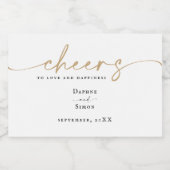 Minimalistisches Gold Script ELLE Mini Frische Pas Schaumweinetikett (Einzelnes Label)