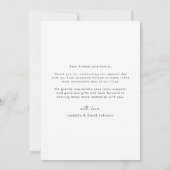 Minimalistisches Gold Script Foto Hochzeit Vielen  Dankeskarte (Rückseite)