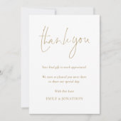 Minimalistisches Gold Script Foto Hochzeit Vielen Karte (Vorderseite)