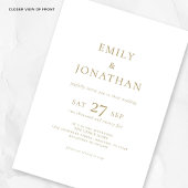 Minimalistisches Gold Script Foto Overlay QR Hochz Einladung