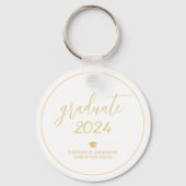 Minimalistisches Gold Script Graduate 2024 Abschlu Schlüsselanhänger (Vorderseite)
