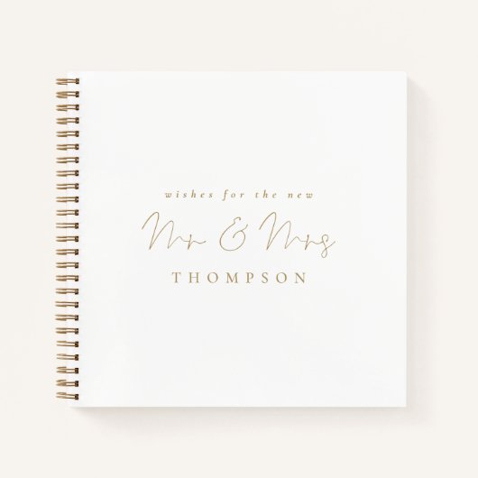 Minimalistisches Gold Script Mr. Wedding Guest Boo Notizblock (Vorderseite)