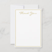 Minimalistisches Gold Script Vielen Dank, Flat Car Dankeskarte (Vorderseite)