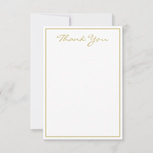 Minimalistisches Gold Script Vielen Dank, Flat Car Dankeskarte