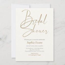 Minimalistisches Gold Silver White Creme Brautpart Einladung