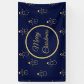 Minimalistisches Gold Snowman Weihnachten Weihnach Banner (Vertikal)