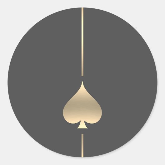Minimalistisches Gold Spade Symbol Klassischer Run Runder Aufkleber (Vorderseite)